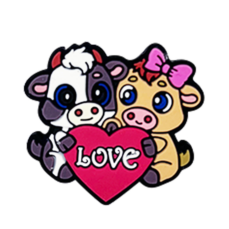 Wholesale 10.pcs/pack Valentine' s Day Beads Silicone Cartoon Jewelry Focal Beads OLY Exclusive